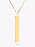 IBB Personalised 9ct Gold Vertical Bar Pendant Necklace