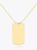 IBB Personalised Dog Tag Pendant Chain Necklace, Gold