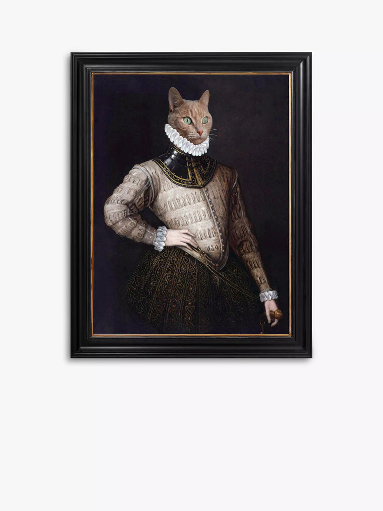 Brookpace Lascelles 'Merlin The Cat' Framed Canvas, 41 x 36.5cm, Multi