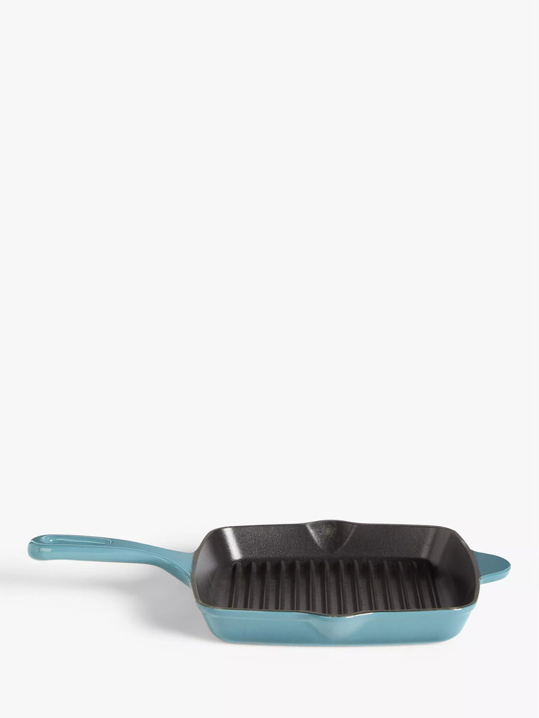 John Lewis Cast Iron Square Grill Pan, 26cm