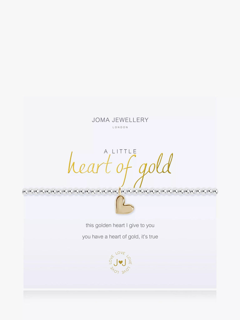 Joma Jewellery A Little Heart of Gold Beaded Bracelet, Silver/Gold