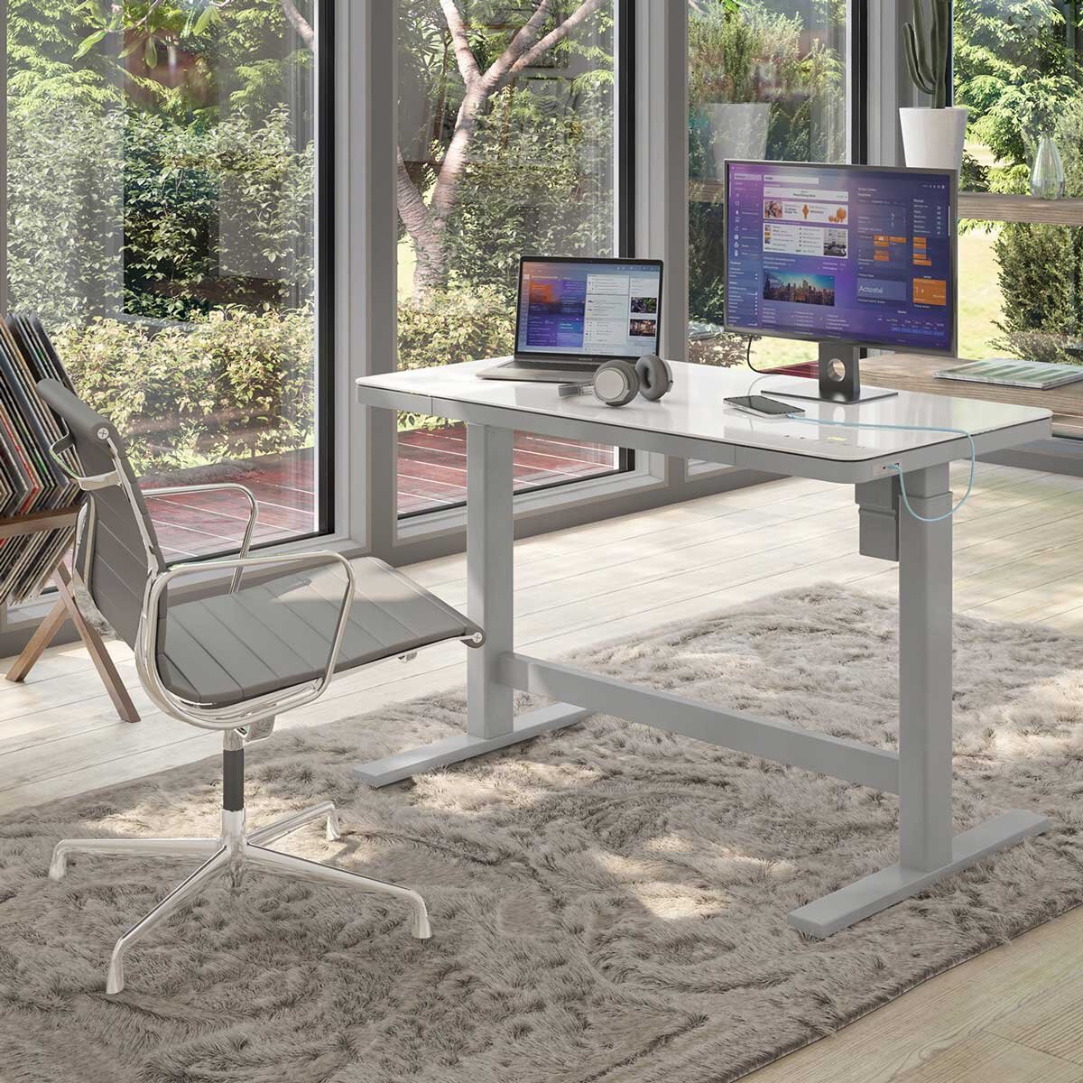 Tresanti Geller Power Adjustable Height Tech Desk, White GOODS Costco UK