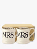 Emma Bridgewater Black Toast Mrs & Mrs Mugs, Set of 2, 310ml, Black/White