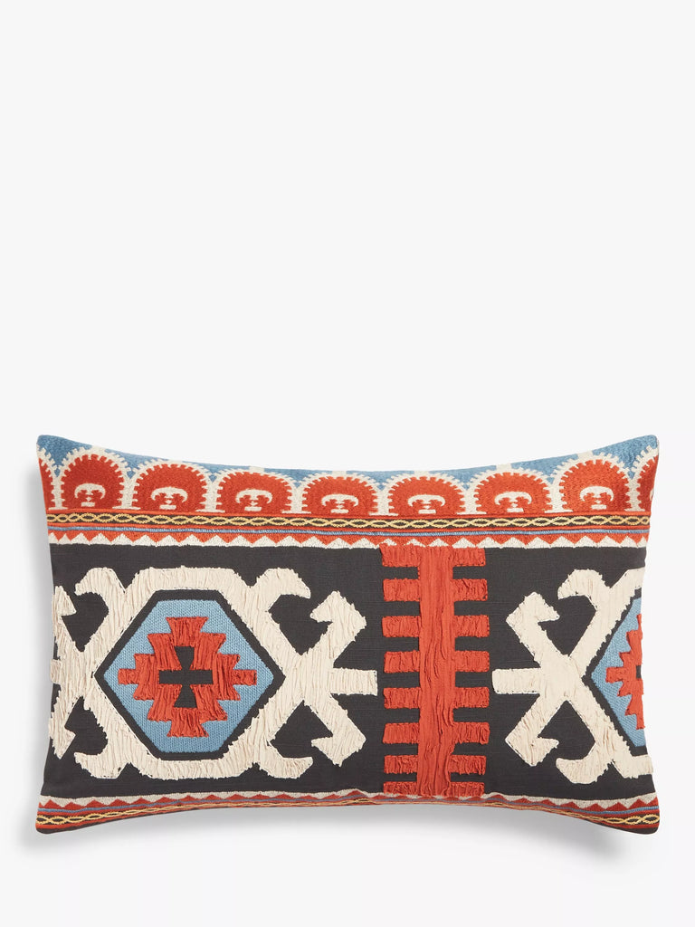 John Lewis Tufted Kelim Cushion, Graphite