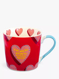 Eleanor Bowmer 'You Are Amazing' Hearts Mug, 300ml, Red