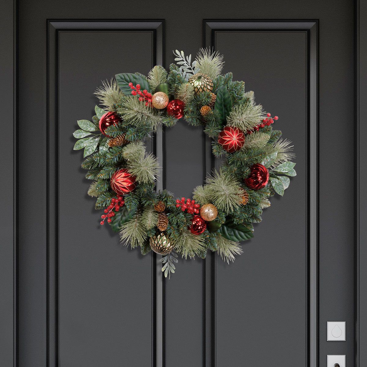 24" (2ft) Decorated Christmas Unlit Wreath Assortment - McGrocer