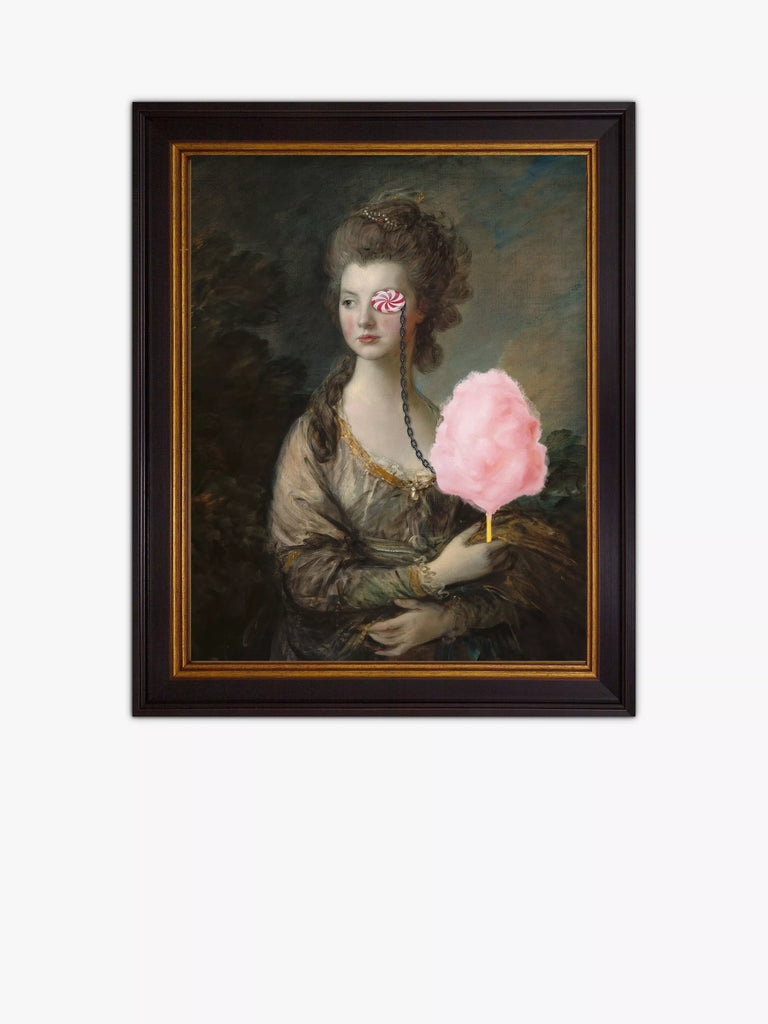 Brookpace Lascelles Candy Floss Lady Framed Canvas Print, 61 x 51cm, Pink/Multi