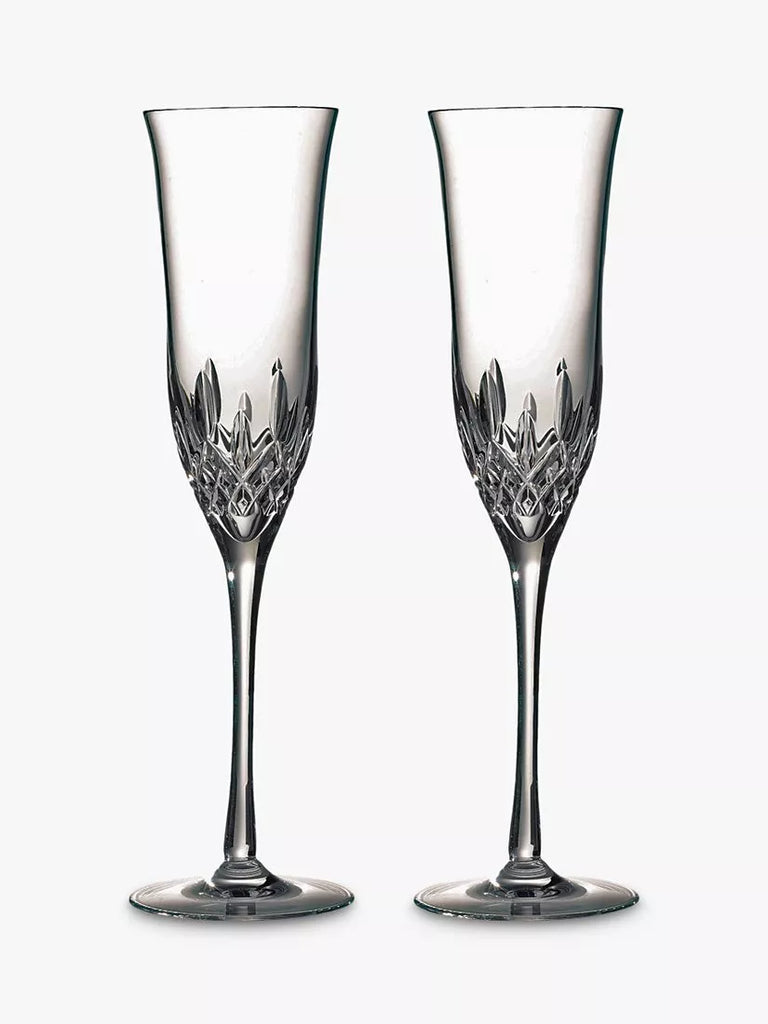 Waterford Crystal Lismore Essence Cut Glass Champagne Flutes, Set of 2, 230ml, Clear