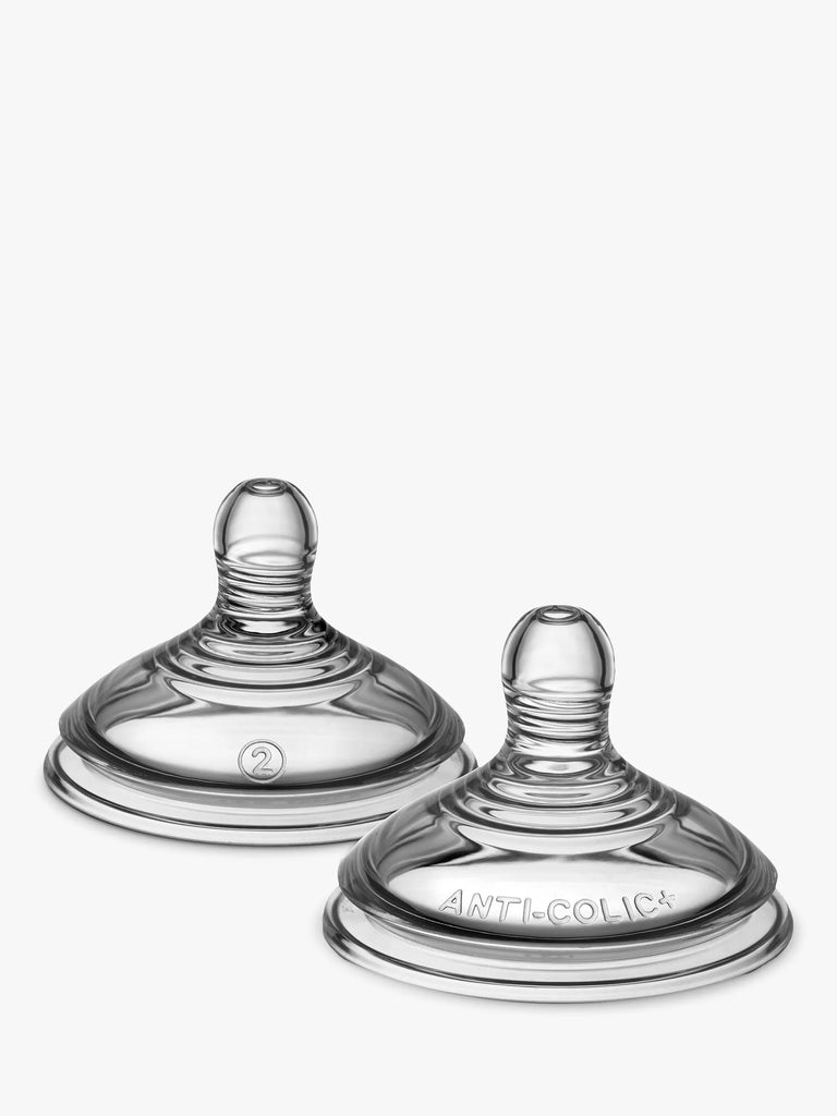 Tommee Tippee Advanced Anti-Colic Medium Flow Baby Bottle Breast Like Teats, Pack of 2