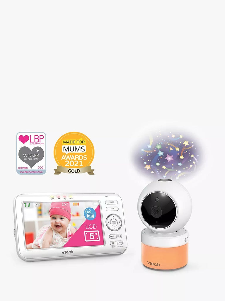 VTech VM5463 5inch Digital Video Glow On The Ceiling Baby Monitor with Pan & Tilt Camera