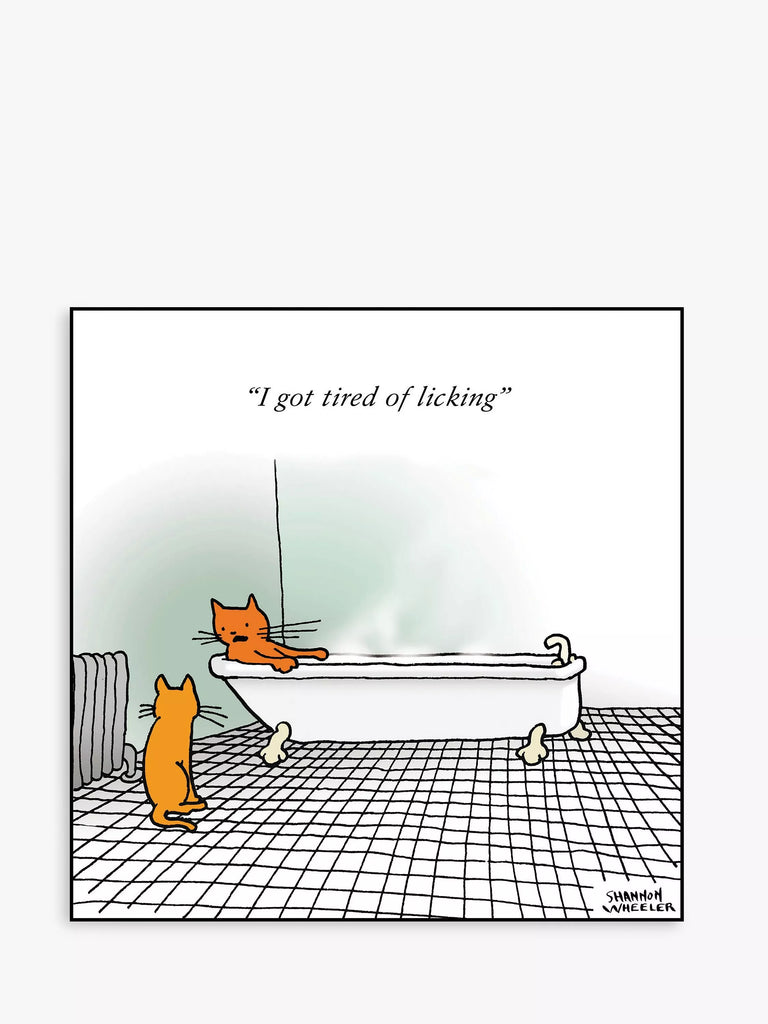 Woodmansterne Cat Bath Blank Greeting Card