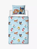 Paw Patrol Reversible Pure Pure Cotton Duvet Cover and Pillowcase Set, Blue/Multi