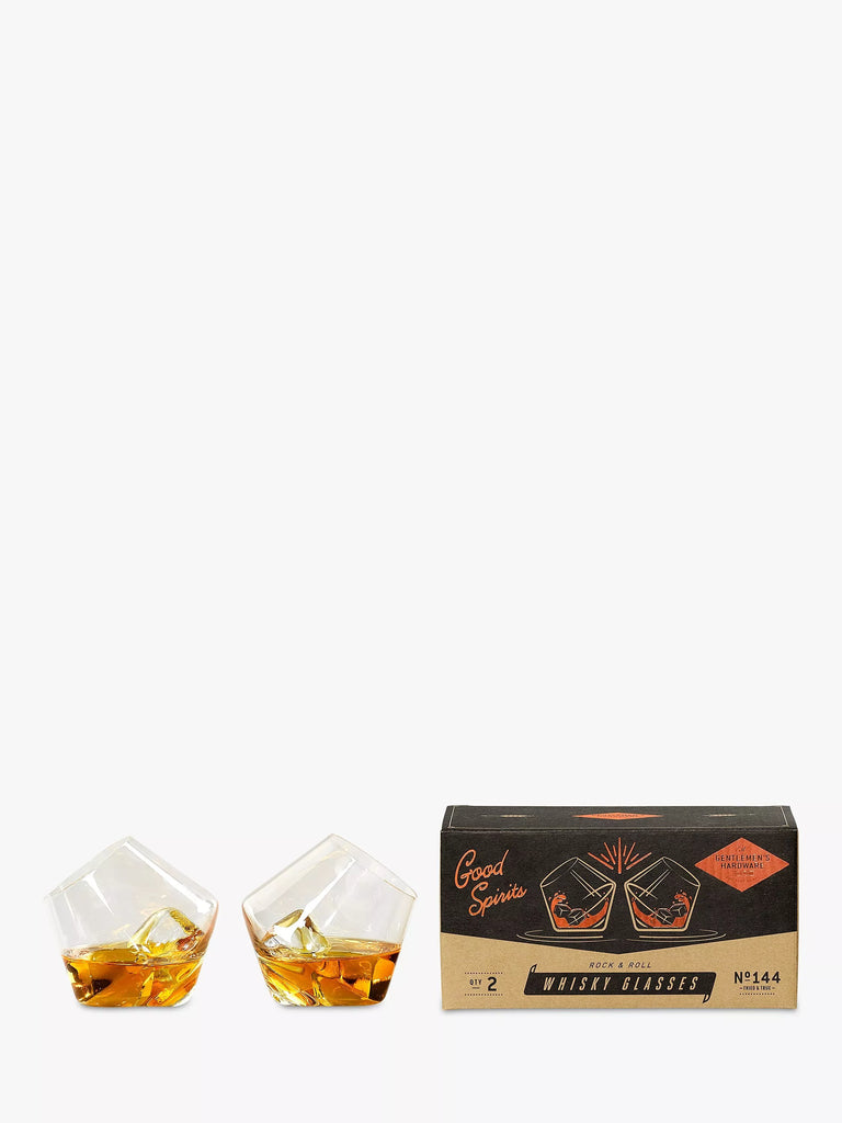 Gentlemen's Hardware Rocking Whiskey Glasses, Set of 2, 230ml