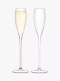 LSA International Wine Champagne Glass Flutes, Set of 2, 160ml, Clear