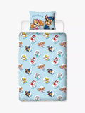 Paw Patrol Reversible Pure Pure Cotton Duvet Cover and Pillowcase Set, Blue/Multi