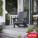 Keter Alpine Adirondack Chair in Grey with Cup Holder