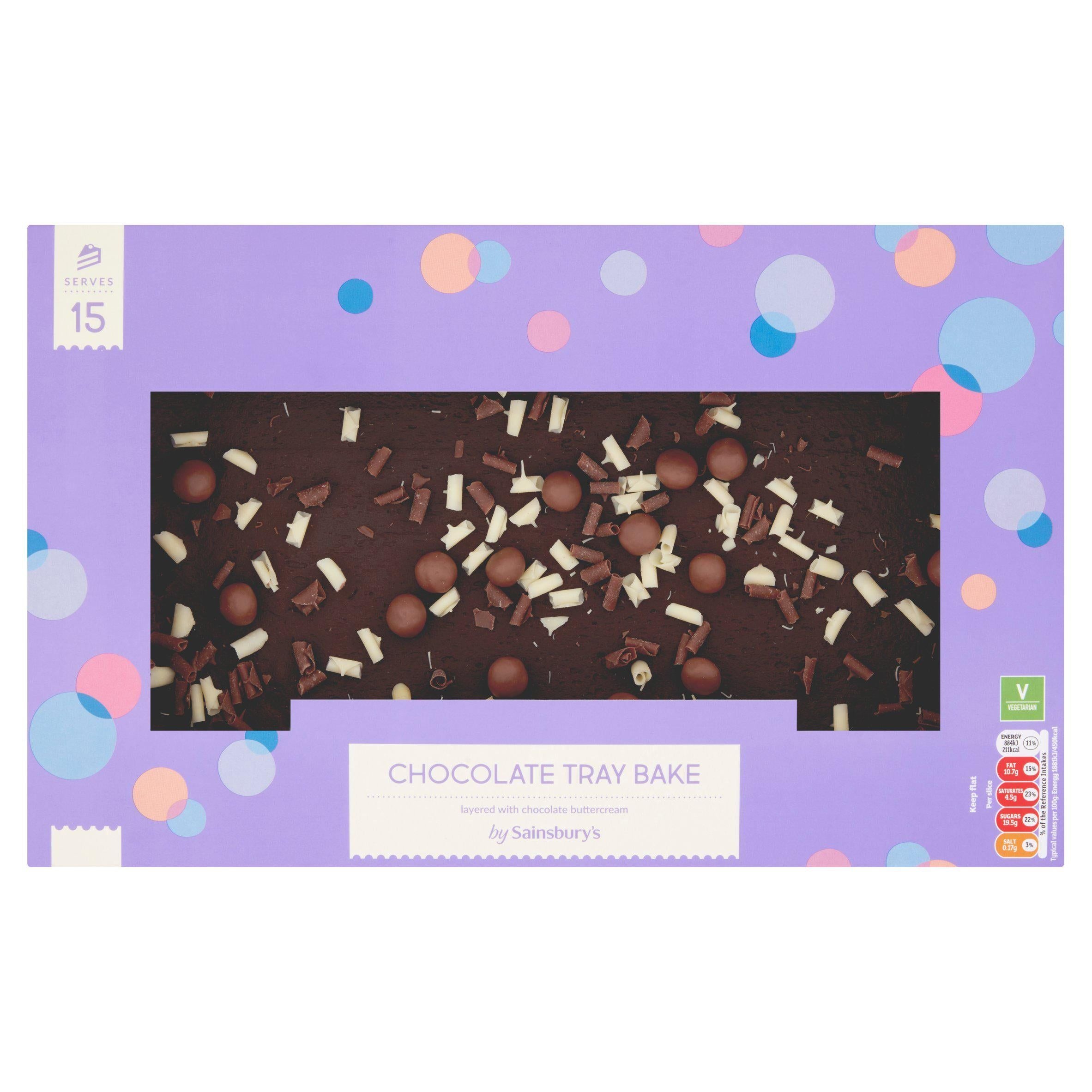 Sainsbury's Birthday Celebration Chocolate Tray Bake Cake 705g (Serves 15) GOODS Sainsburys   