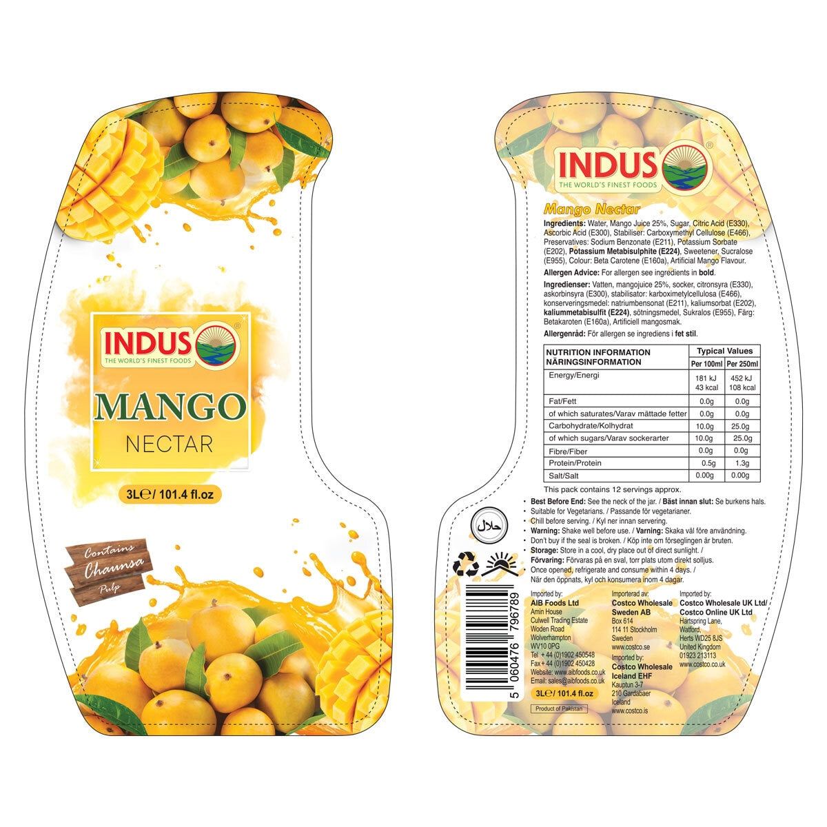 Indus Mango Nectar, 2 x 3L