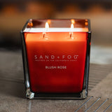 Sand  Fog Square 4 Wick Candle in Blush Rose