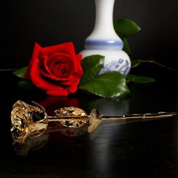 24k Golden Rose with Black Box - McGrocer