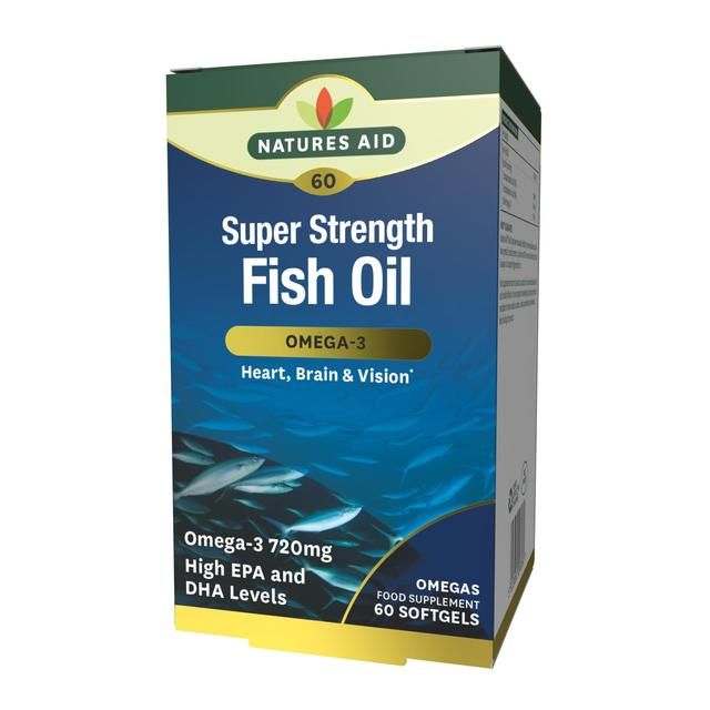 Natures Aid Super Strength Omega-3 Fish Oil Softgels   60 per pack