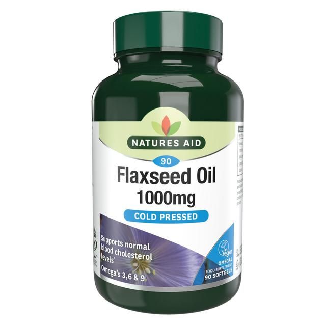 Natures Aid Vegetarian Flaxseed Oil 1000mg Capsules   90 per pack GOODS M&S   