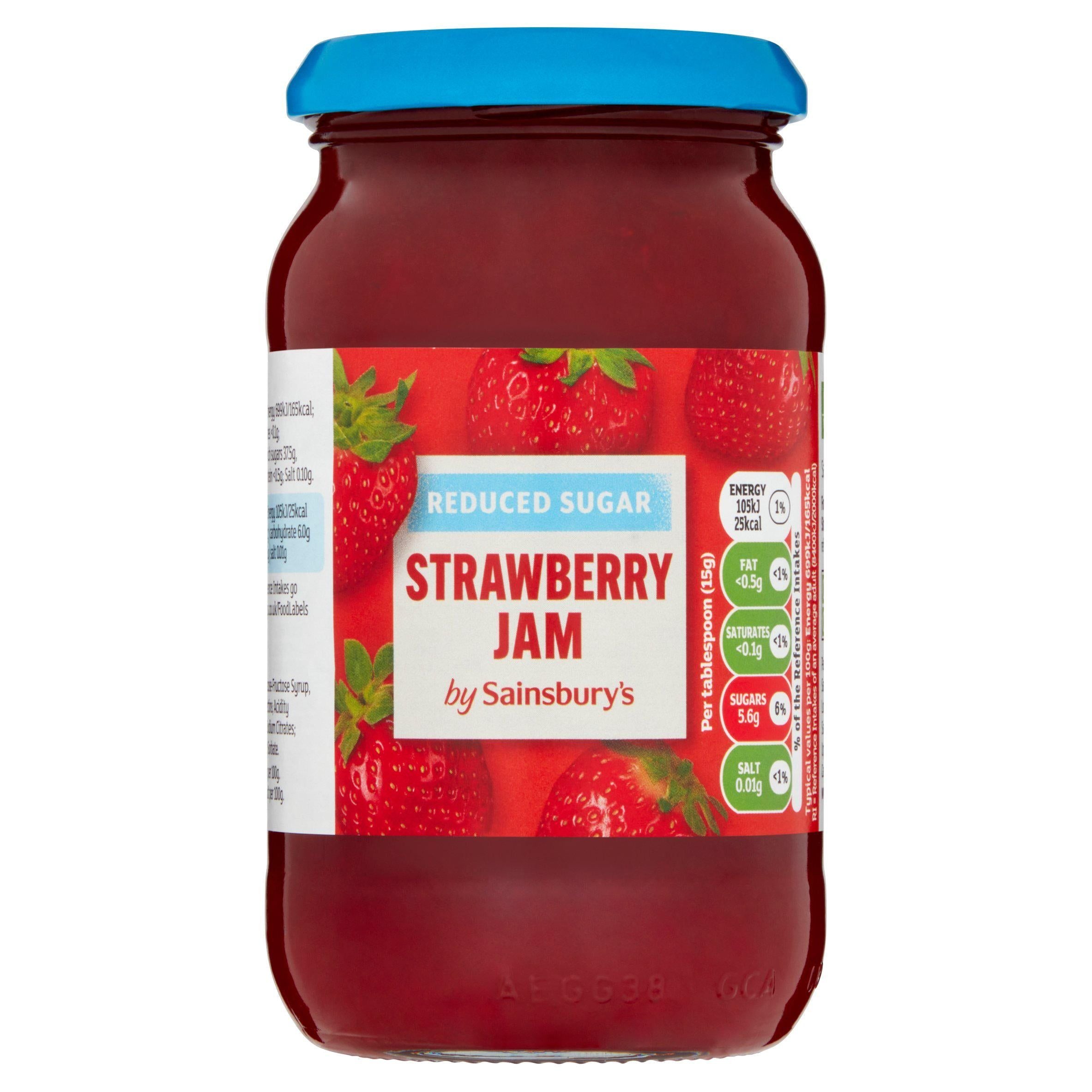 Sainsbury's Reduced Sugar Strawberry Jam 415g Jams & conserves Sainsburys   