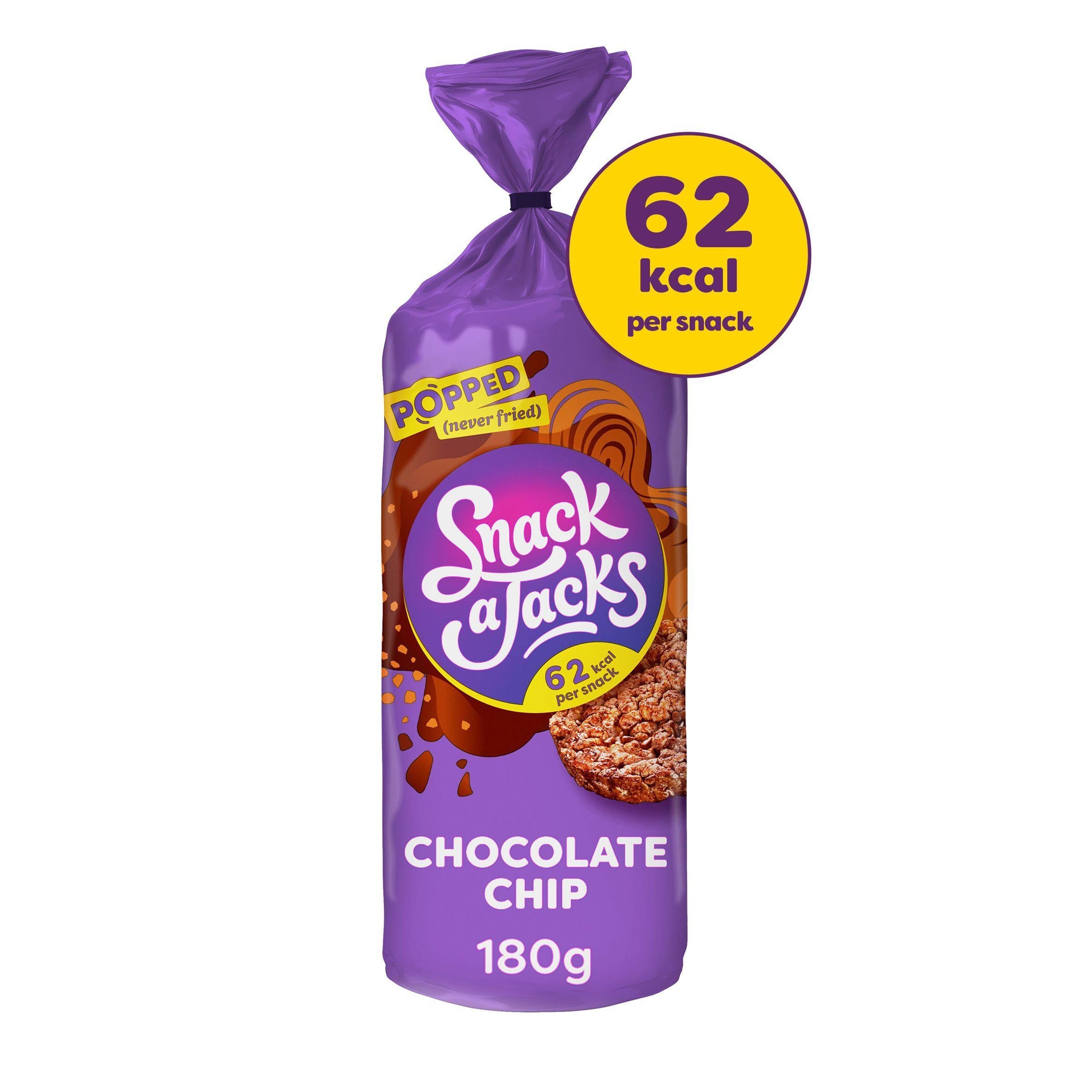 Snack A Jacks Chocolate Chip Sharing Rice Cakes Crisps 180g Lunchbox snacking Sainsburys   