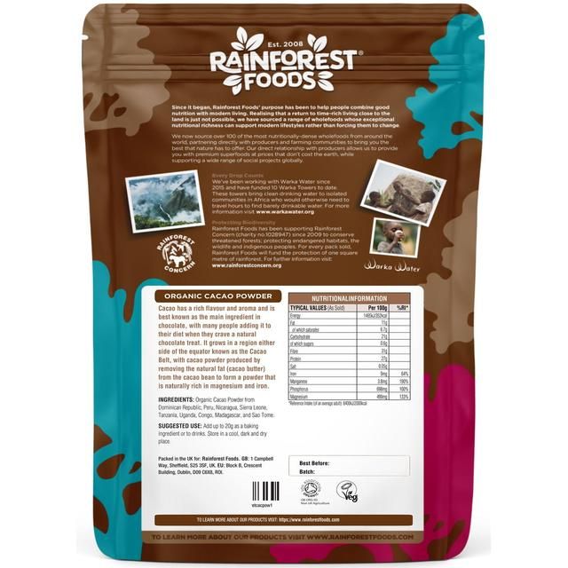 Rainforest Foods Organic Cacao Powder   250g GOODS M&S   