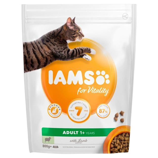 IAMS for Vitality Adult Cat  Food With Lamb   800g