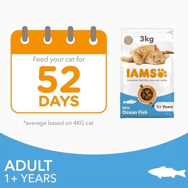 IAMS Adult Dry Cat Food Ocean Fish   3kg