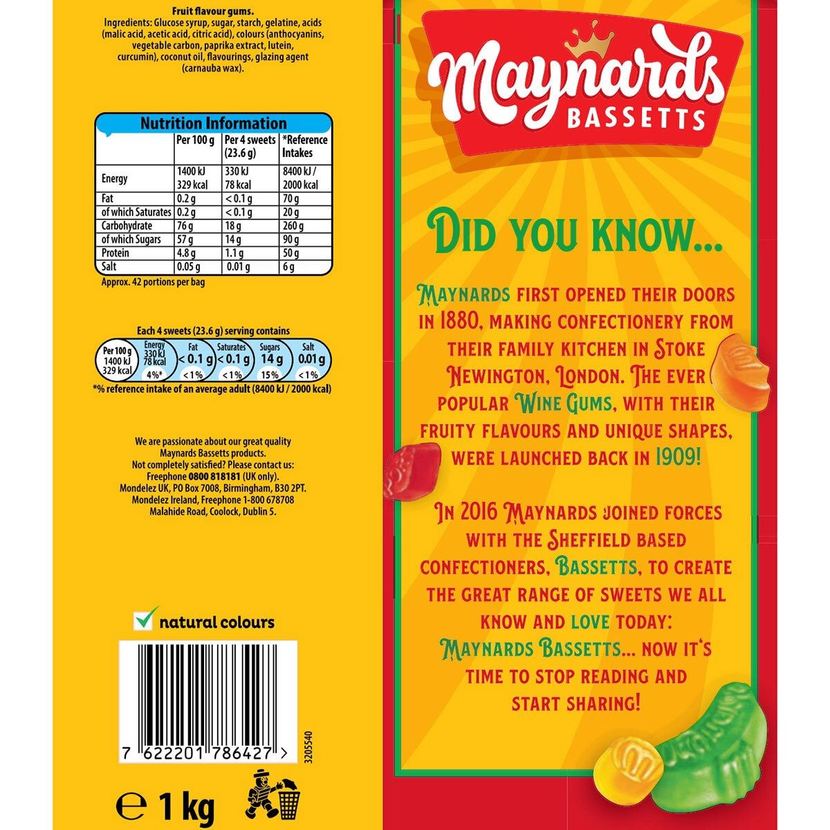 Maynards Wine Gums, 1kg GOODS Costco UK