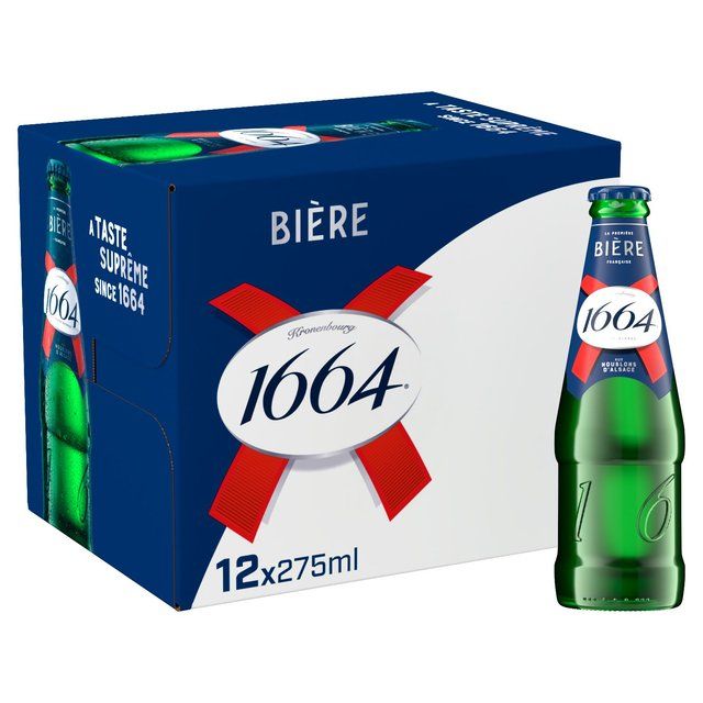 Kronenbourg 1664 Lager Beer Bottles   12 x 275ml