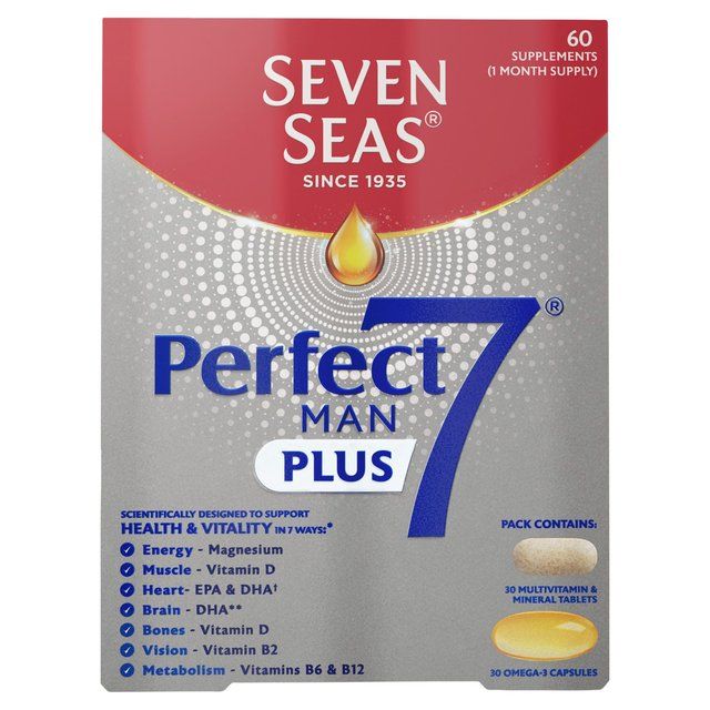 Seven Seas Perfect7 Man Plus Multivitamins & Omega-3 30 Day Duo Pack   30 per pack GOODS M&S   