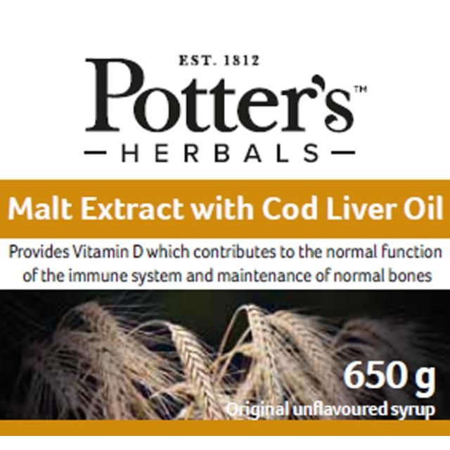 Potters Herbals Malt Extract with Cod Liver Oil Liquid    650g