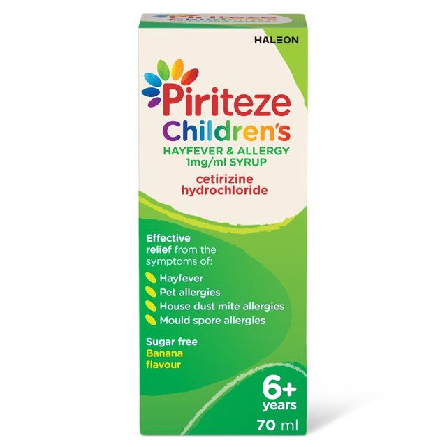 Piriteze Hayfever & Allergy Syrup Sugar Free Age 6+   70ml