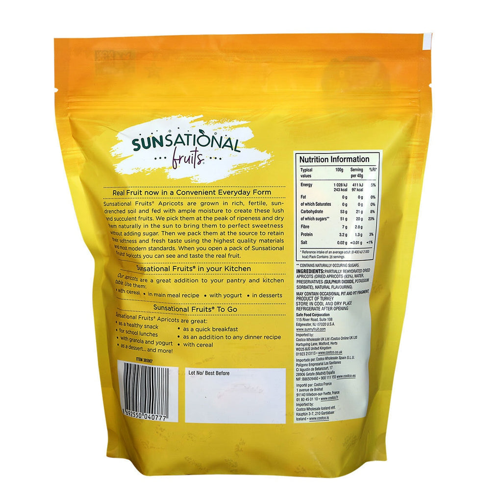 Sunsational Fruits Dried Apricots, 1.13kg