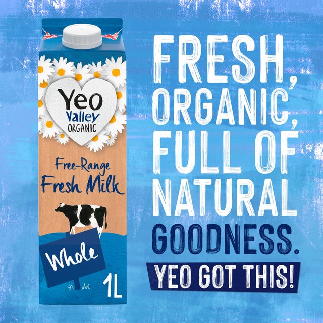 Yeo Valley Organic Fresh Whole Milk   1L