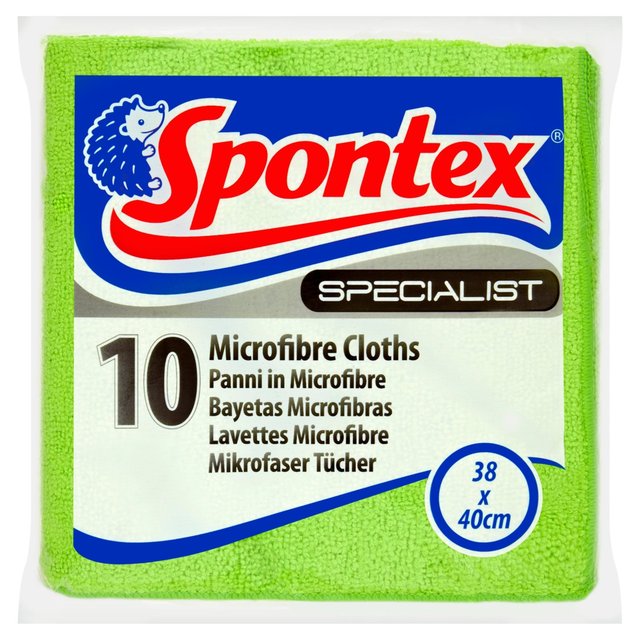 Spontex Specialist Microfibre Cloths   10 per pack