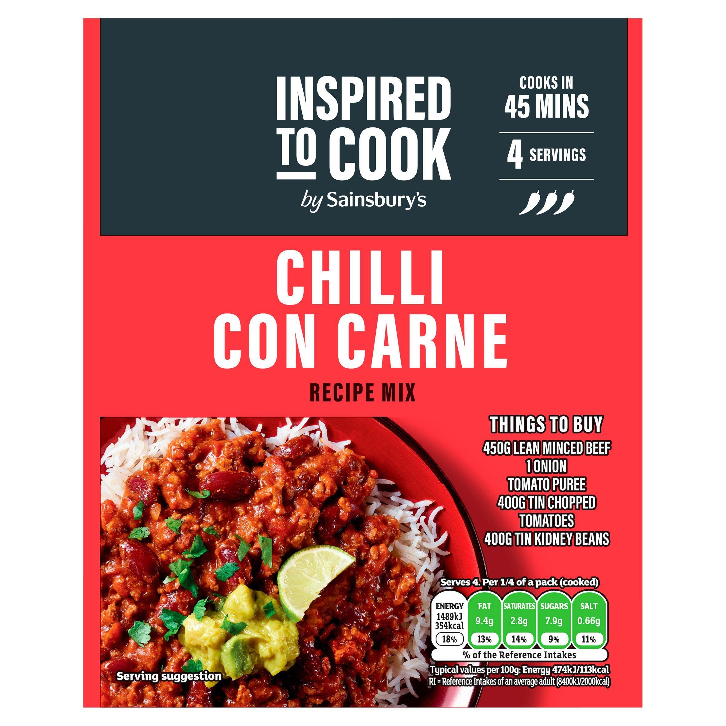 Sainsbury's Chilli Con Carne, Inspired to Cook 41g GOODS Sainsburys   