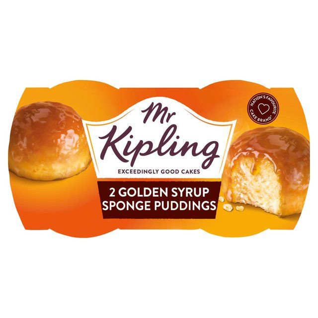 Mr Kipling Golden Syrup Sponge Puddings   2 per pack GOODS M&S   