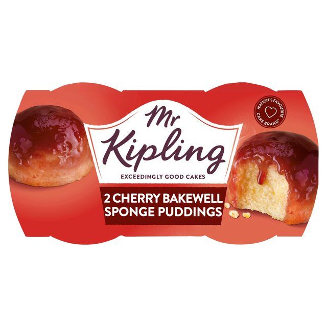 Mr Kipling Cherry Bakewell Sponge Puddings   2 per pack GOODS M&S   