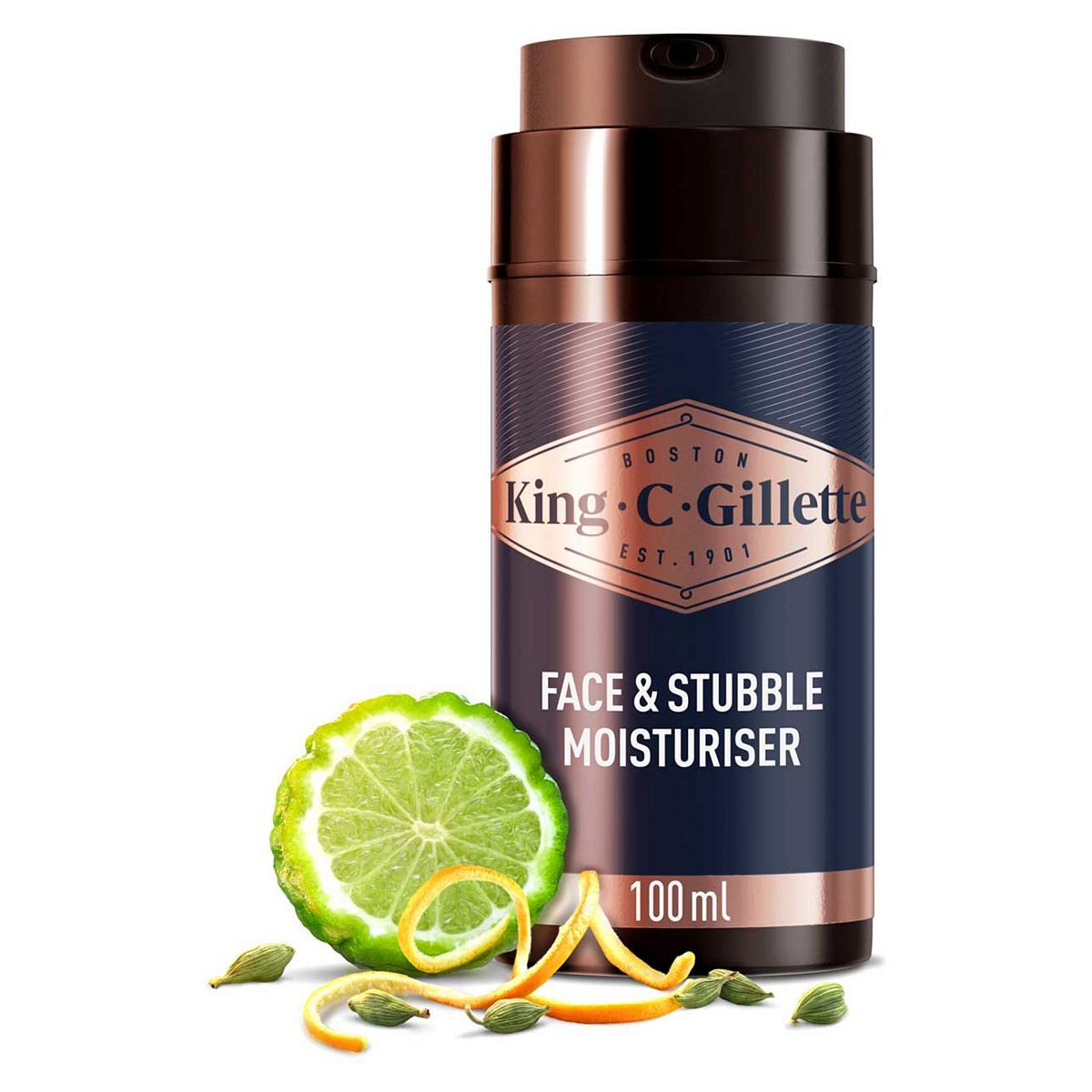 King C. Gillette Face & Stubble Moisturiser 100ml Men's Toiletries Boots   