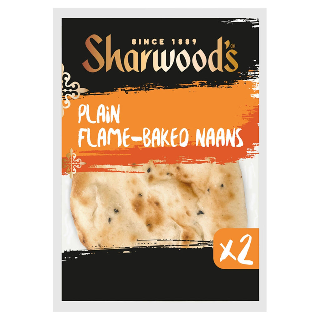 Sharwood's Large Plain Naan Breads x2