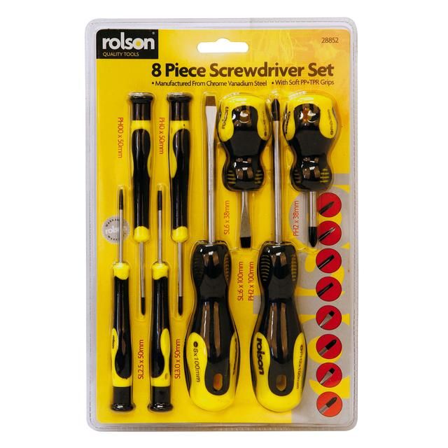 Rolson 8pc Screwdriver Set