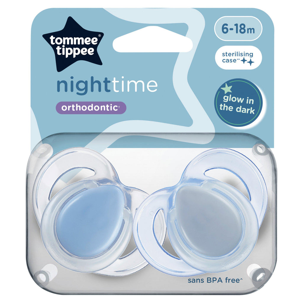 Tommee Tippee Closer To Nature Night Soother, 6-18 Months x2