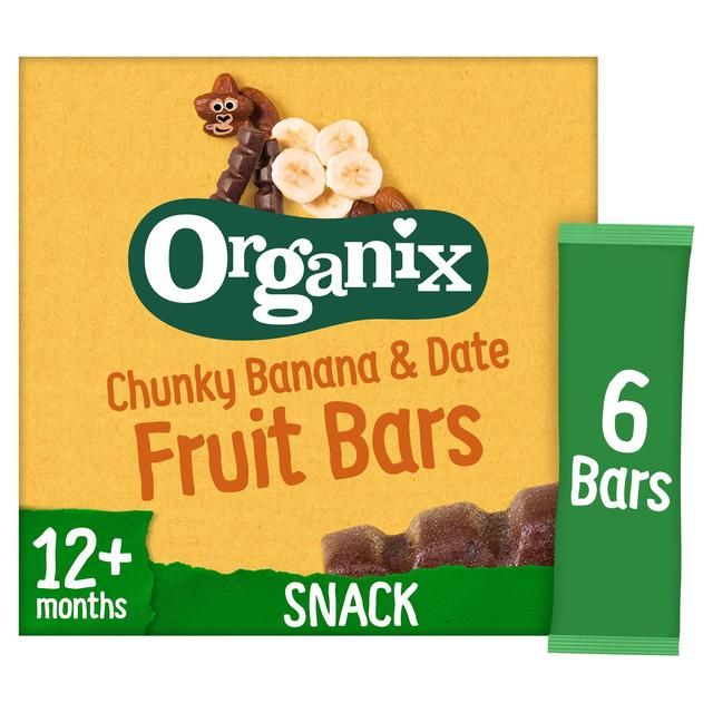 Organix Banana & Date Organic Fruit Bars 12 mths+ Multipack   6 x 17g