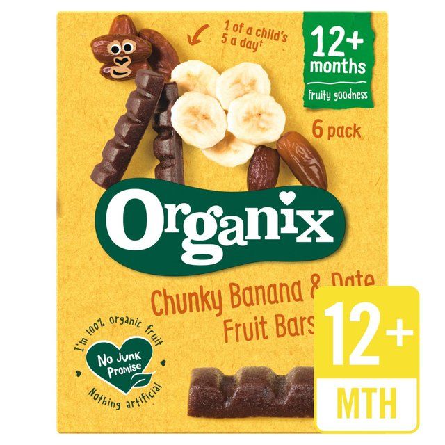 Organix Banana & Date Organic Fruit Bars 12 mths+ Multipack   6 x 17g