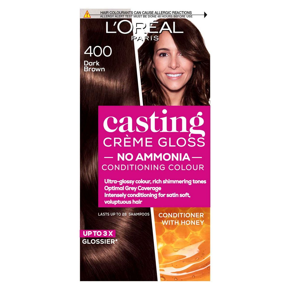 L'Oreal Paris Casting Creme Gloss Semi-Permanent Hair Dye, Brown Hair Dye 400 Dark Brown GOODS Boots   