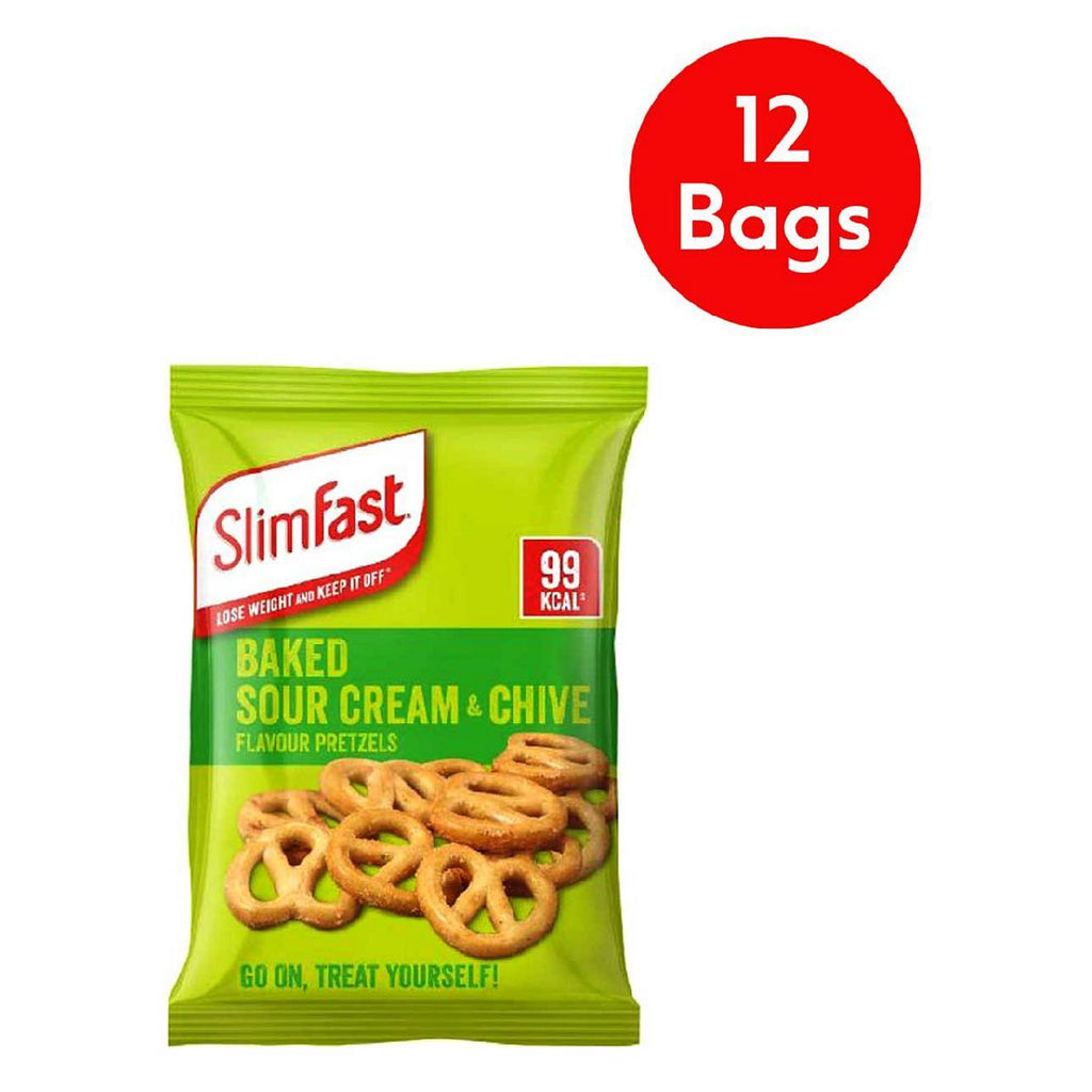 SlimFast Baked Sour Cream & Chive Flavour Pretzels bundle - 12 pack